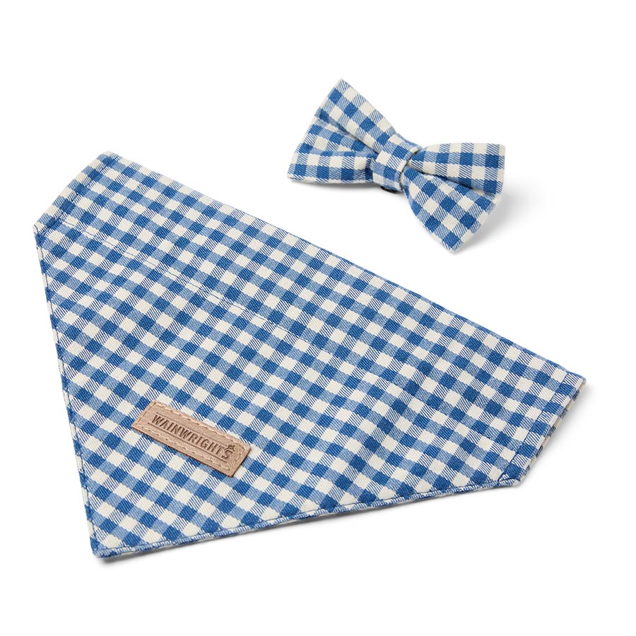 Wainwright's Luxury Costal Gingham Dog Bow Tie &