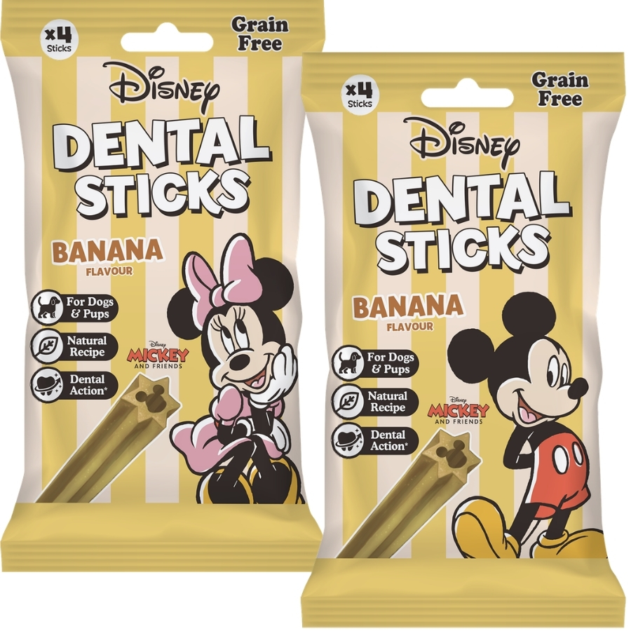 Disney Mickey and Minnie Dental Sticks Banana Dog Treats
