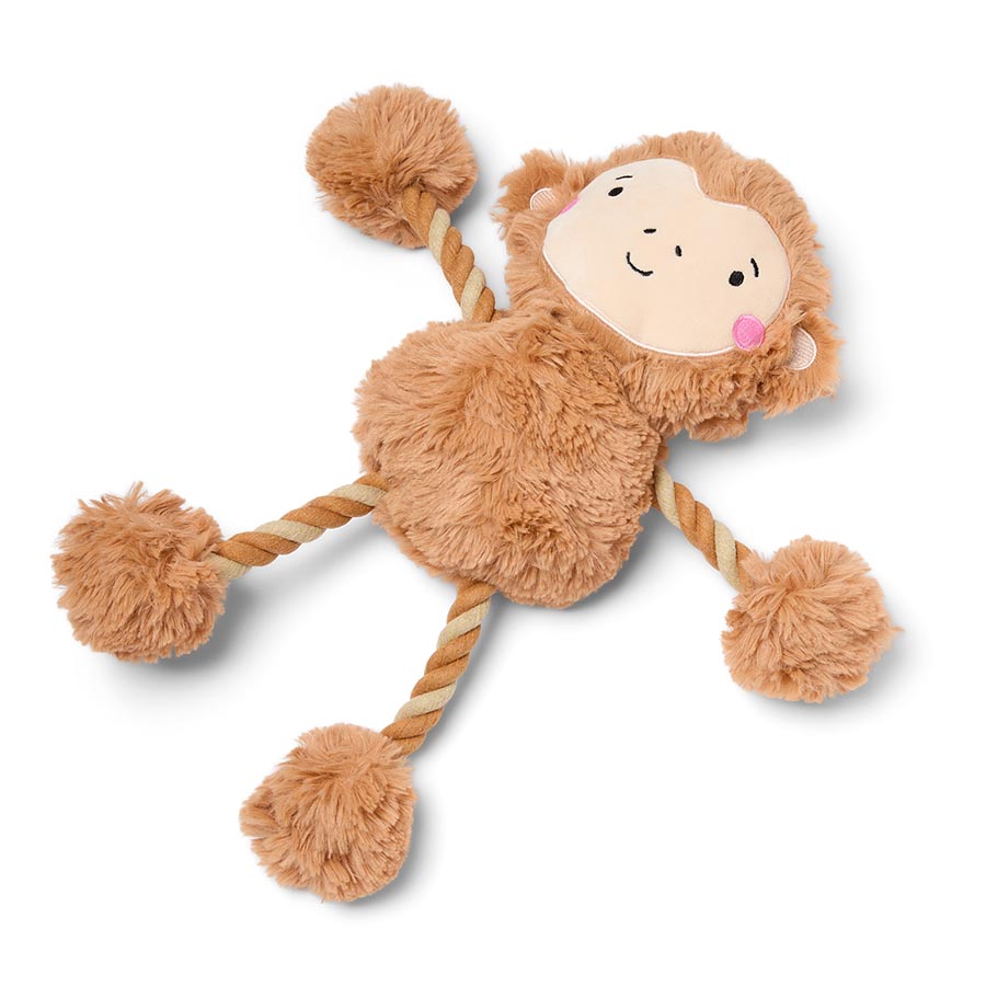 Pets at Home Plush Squeaky Monkey with Rope Legs Dog Toy