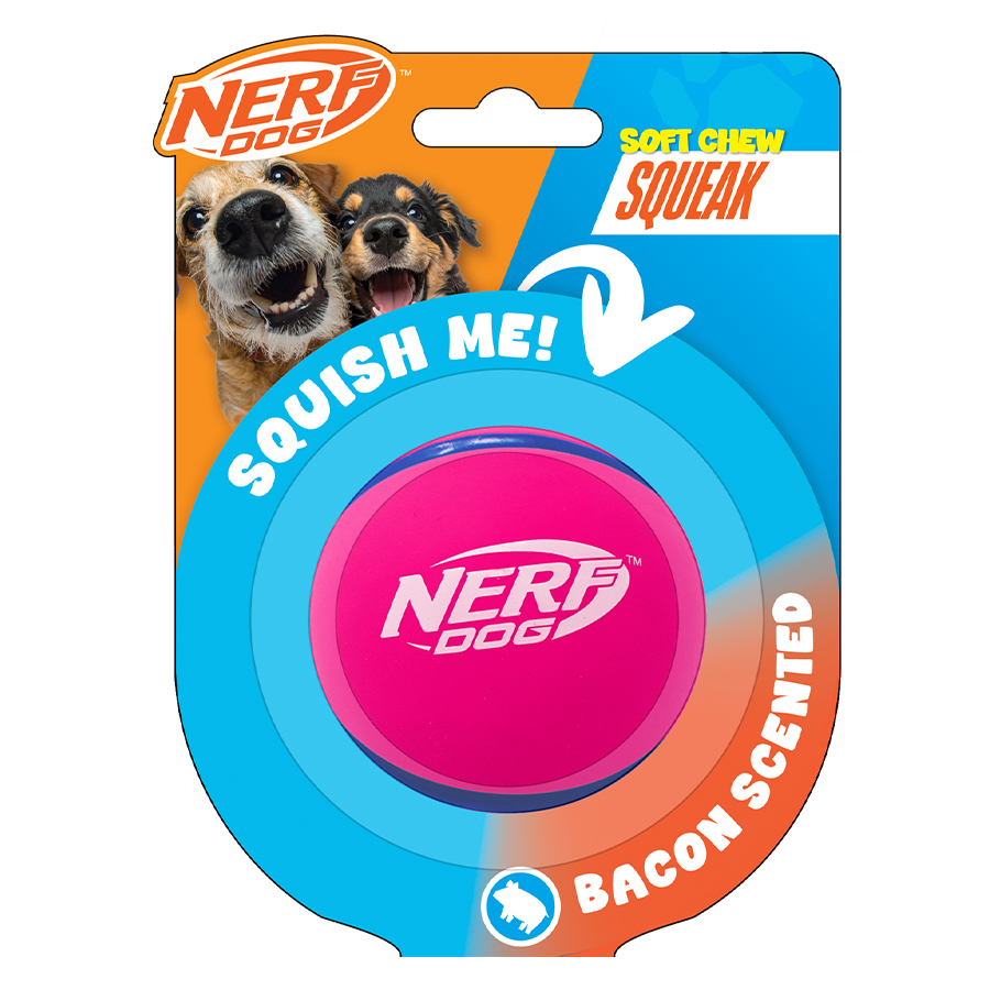 Nerf Bacon Scented Squeak Dog Ball