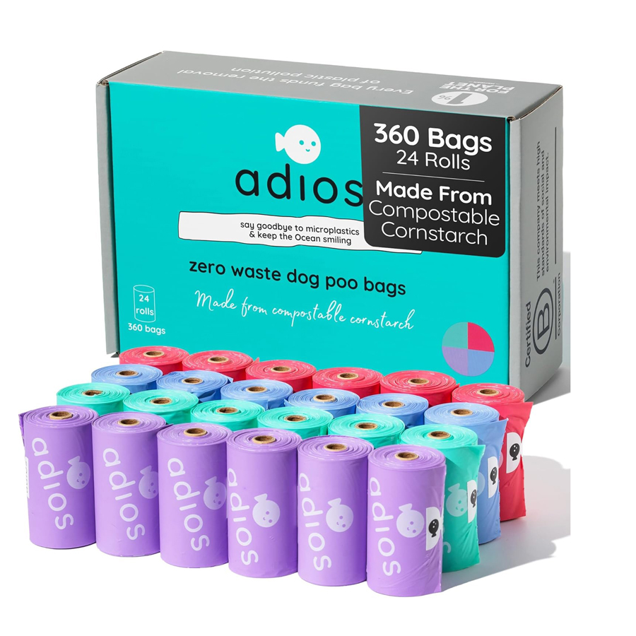 Adios Compostable Dog Poo Bags, Rainbow