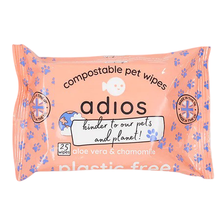 Adios Compostable Hypoallergenic Pet Wipes