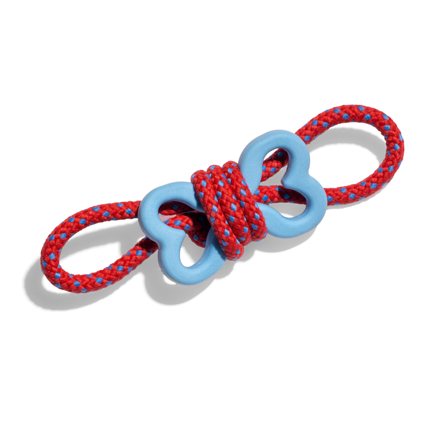 Oodles Red Looped Bone Wrap Rope Toy