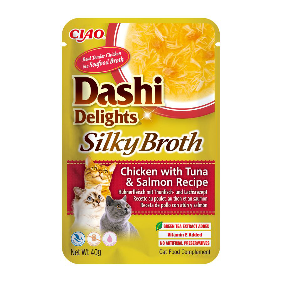 Dashi Silky Adult Wet Cat Food Broth Chicken, Tuna & Salmon