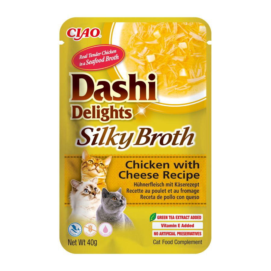 Dashi Silky Adult Wet Cat Food Broth Chicken & Cheese