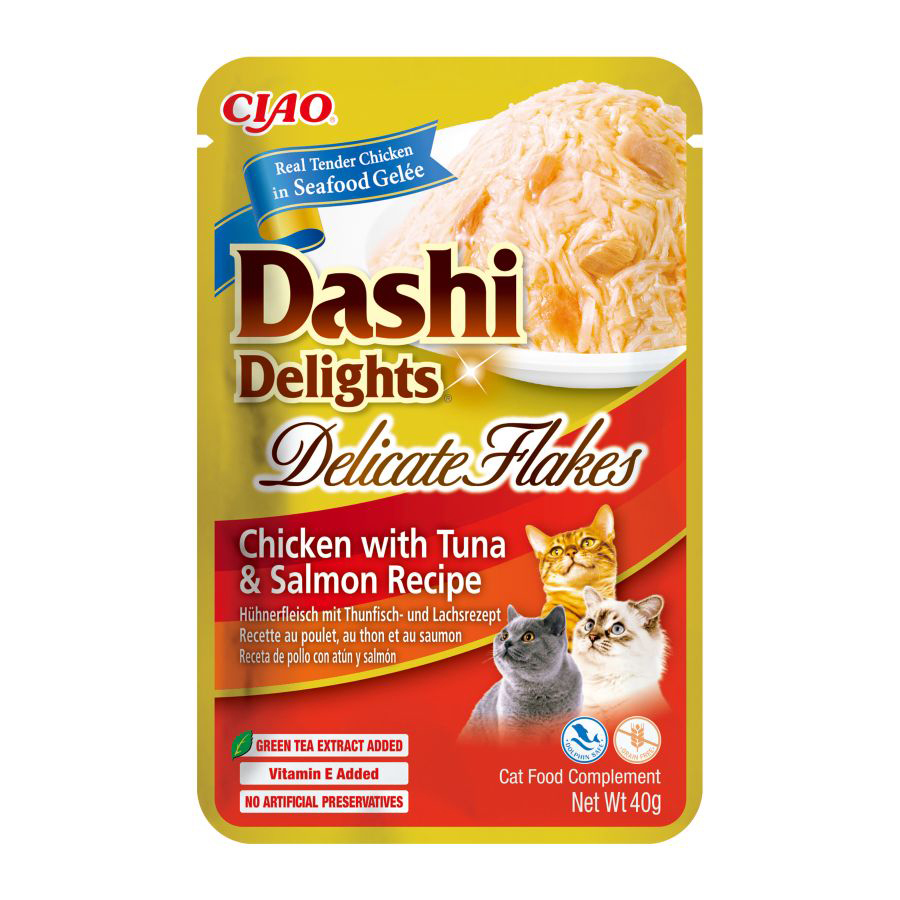 Dashi Delights Adult Wet Cat Food Flakes Chicken, Tuna & Salmon