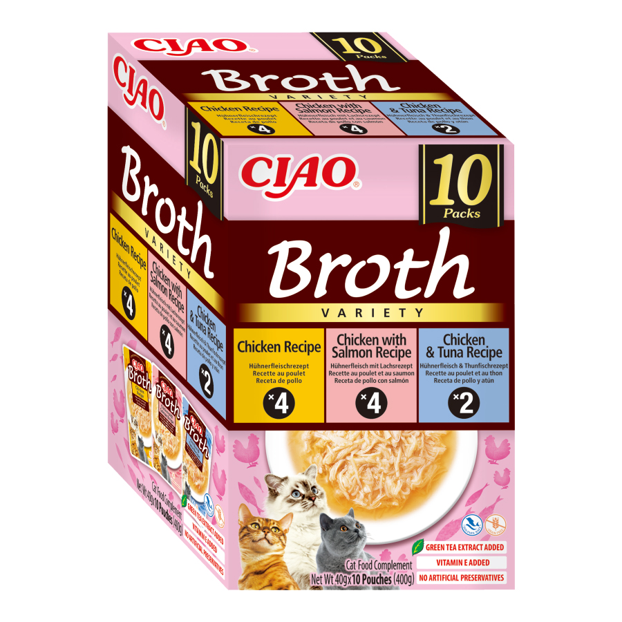 Ciao Adult Wet Cat Food Broth Chicken, Salmon