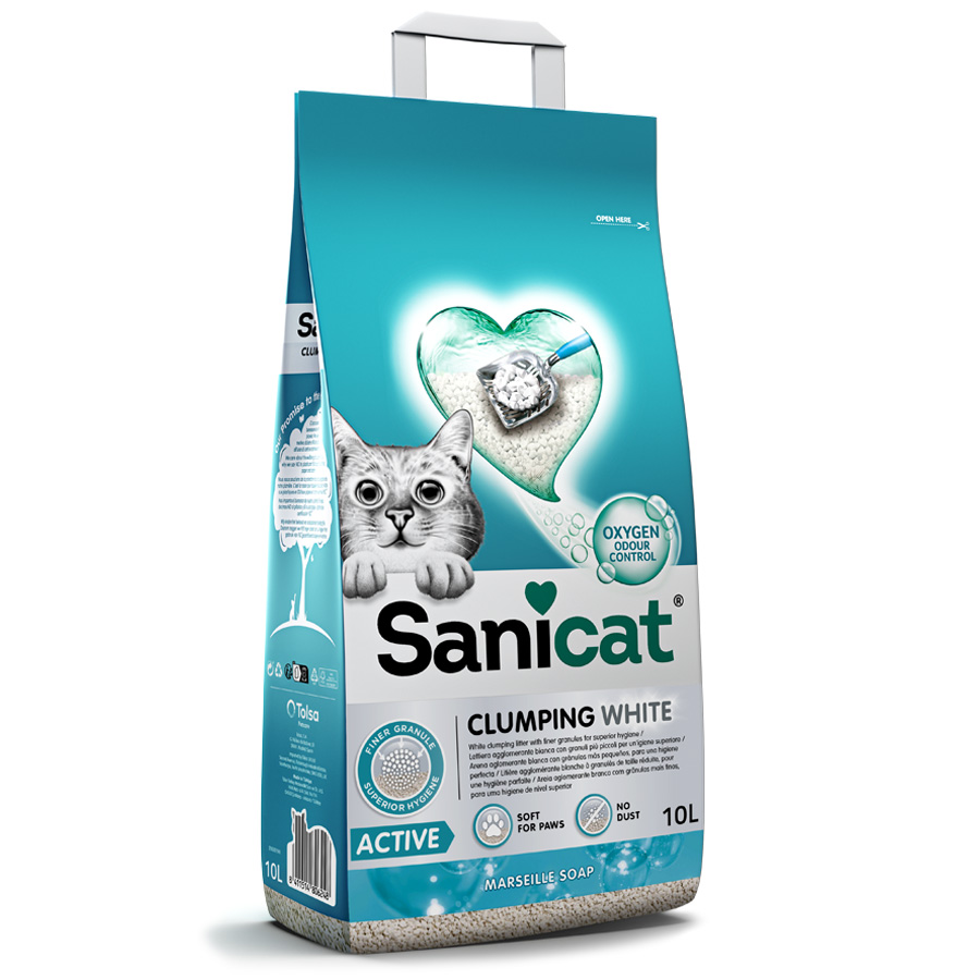 Sanicat Clumping White Active Marseille Clay Cat Litter