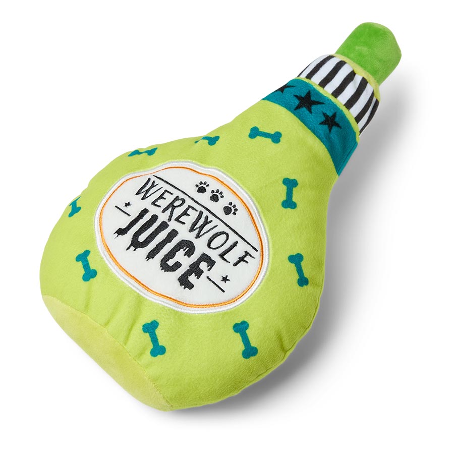 Pets at Home Potion Bottle Soft Dog Toy Green