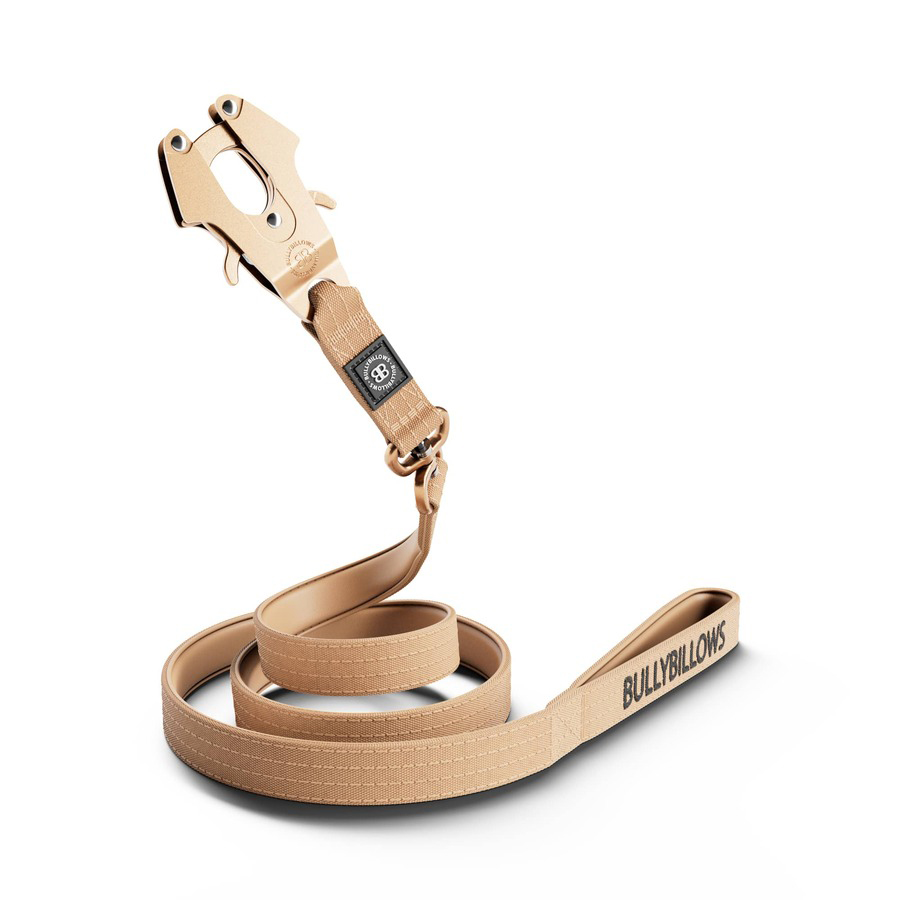Bullybillows Lighter Combat Dog Lead Tan