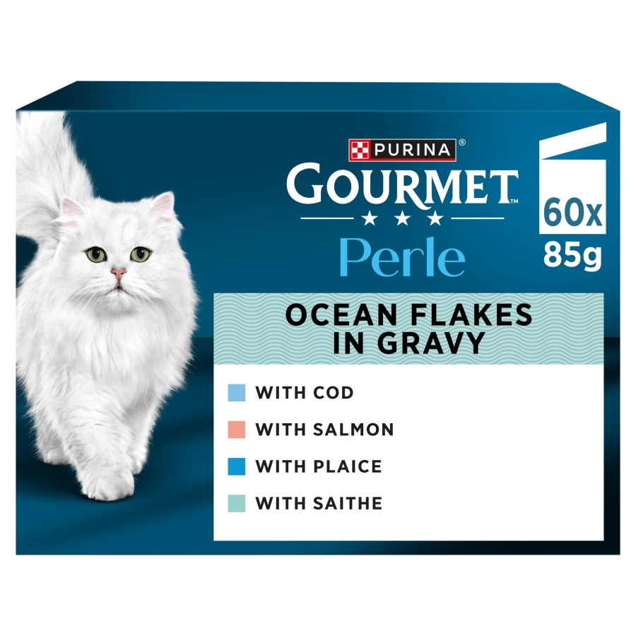 Gourmet Perle Ocean Flakes in Gravy Adult Wet Cat Food