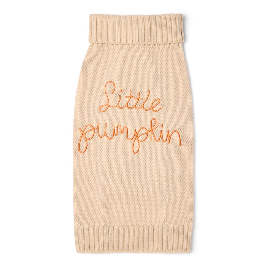Pets at Home White Little Pumpkin Dog Sweater Cream