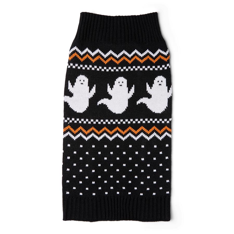 Pets at Home Fairisle Ghost Dog Sweater Black