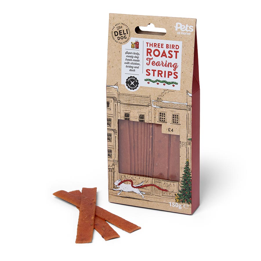 The Deli Dog Three Bird Roast Tearing Strips Dog Treats