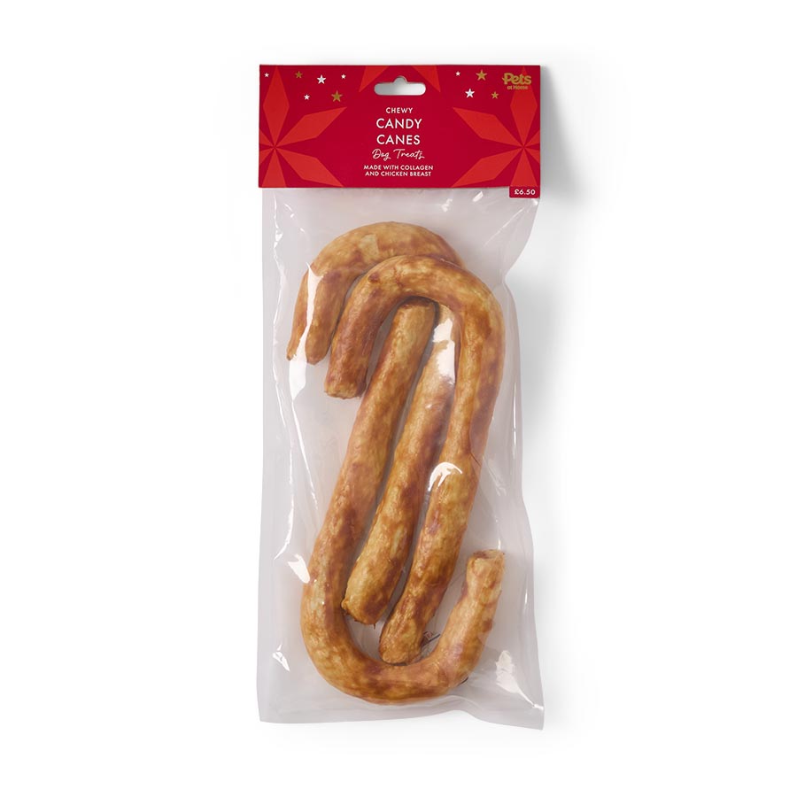 Pets at Home Christmas Chewy Candy Canes Dog Treats