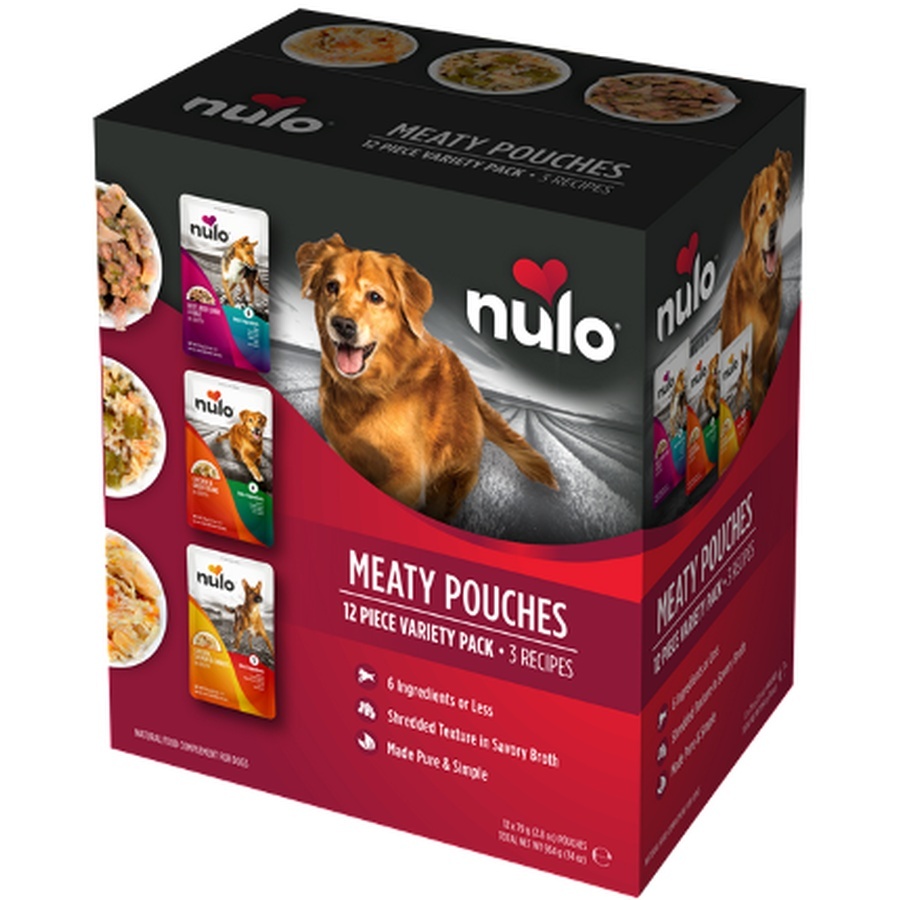 Nulo Chicken, Salmon & Beef Variety Pack Meaty Pouches Adult Wet Dog Food