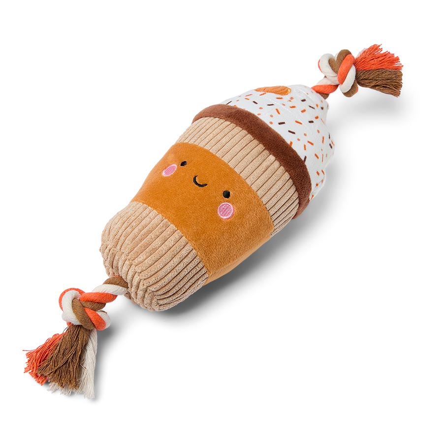 Pets at Home Pumpkin Spice Rope Squeaky Dog Toy