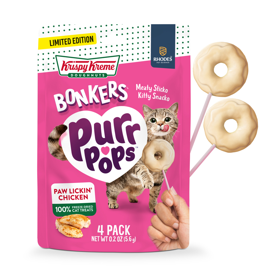 BONKERS Purrpops Krispy Kreme Chicken Flavoured Lollipop Cat