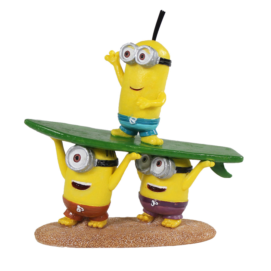 Minions Kevin, Stuart & Bob Surfboard Aquarium Ornament