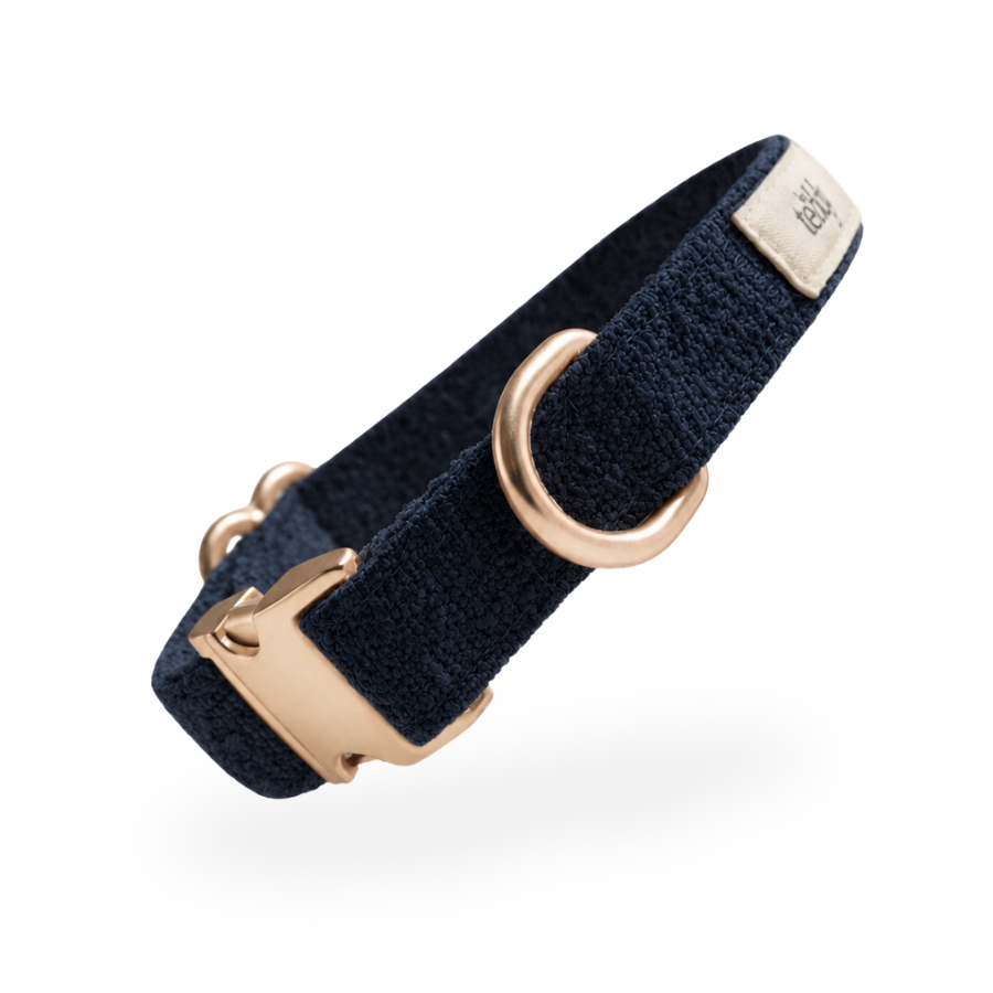 By Teddy Bouclé Adjustable Dog Collar Midnight Medium / Large
