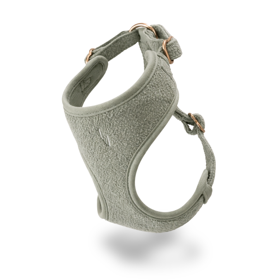 By Teddy Ultra Soft Bouclé Dog Harness Matcha Large
