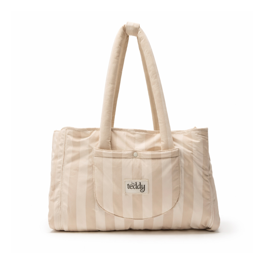 By Teddy Cooling Settle Mat Tote Bag Hazelnut Stripe