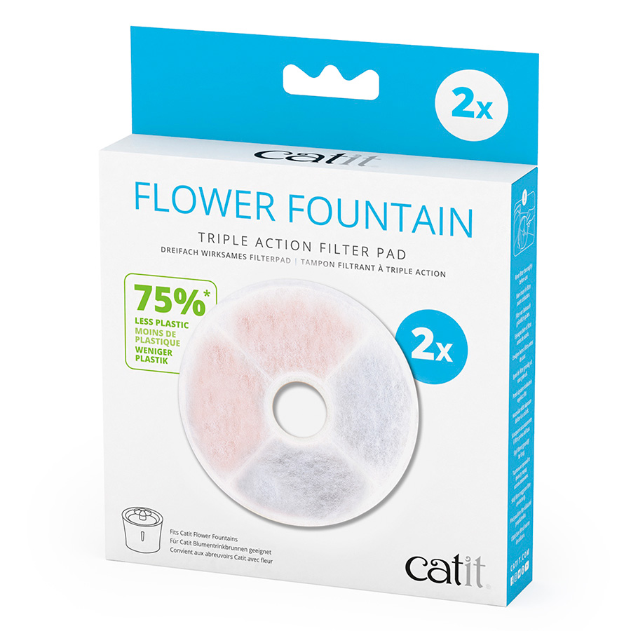 Catit Triple Action Filter Pad for Flower Fountain x2