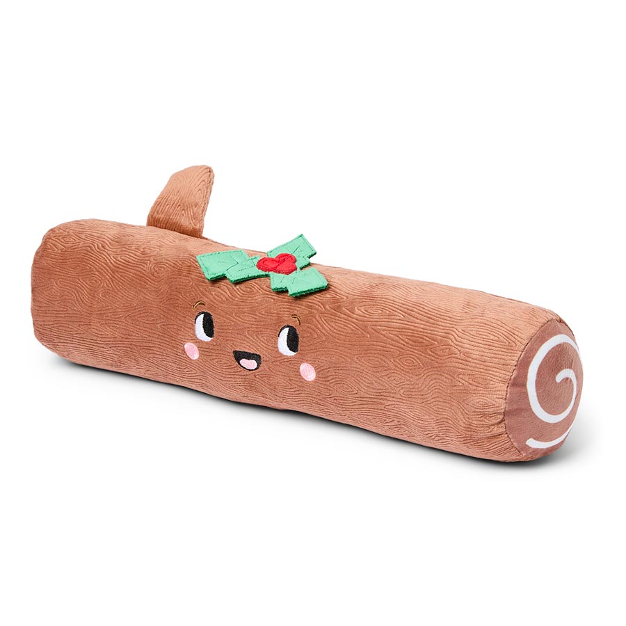 Pets at Home Christmas Yule Log Squeaky Plush Dog Toy