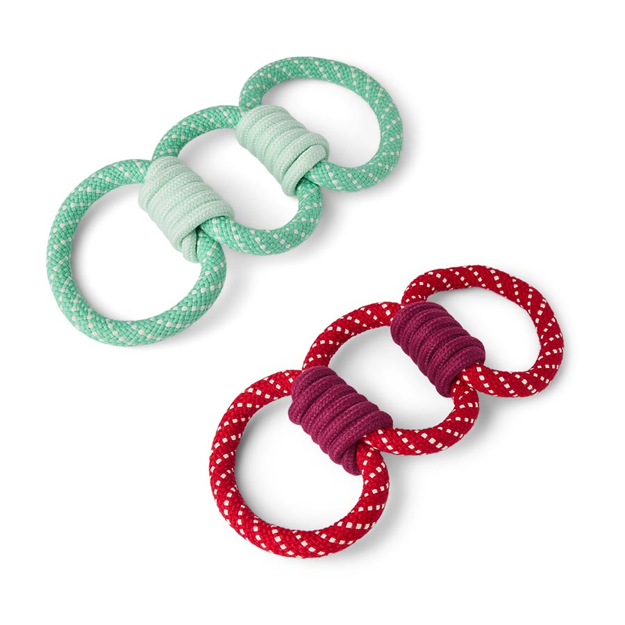 Pets at Home Christmas Triple Rope Ring Dog Toy