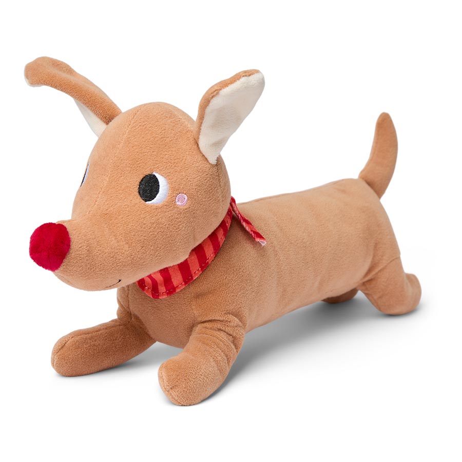 Pets at Home Christmas Dachshund Squeaky Plush Dog Toy