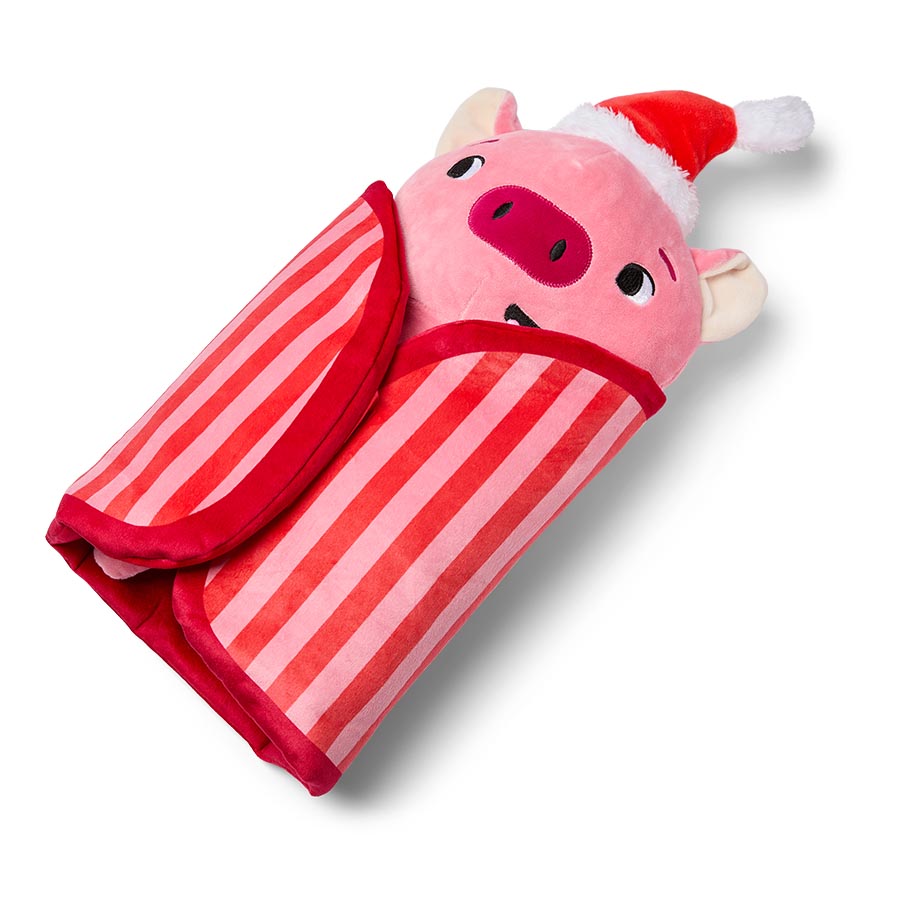 Pets at Home Christmas Pig In Blanket Treat Hider Squeaky & Crinkly Dog Toy