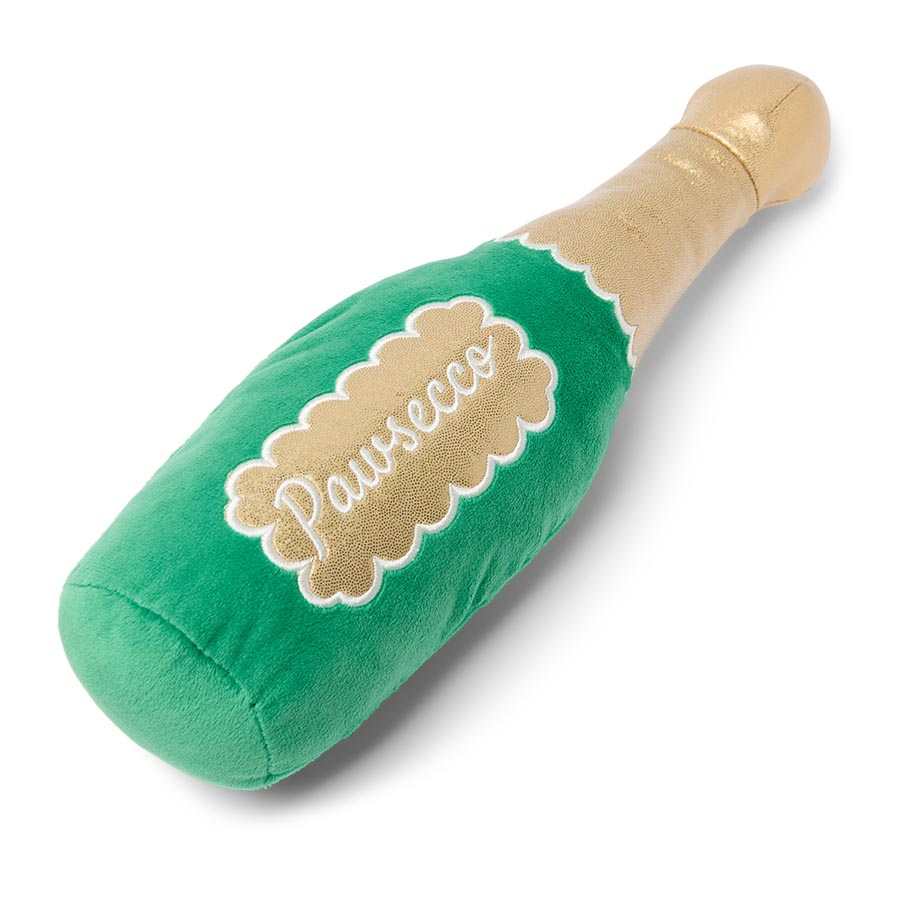 Pets at Home Christmas Champagne Squeaky Plush Dog Toy