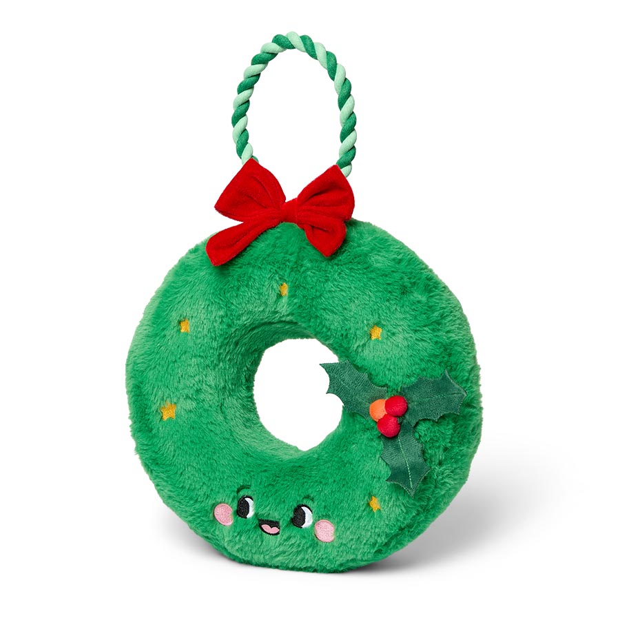 Pets at Home Christmas Wreath Squeaky Plush Dog Toy