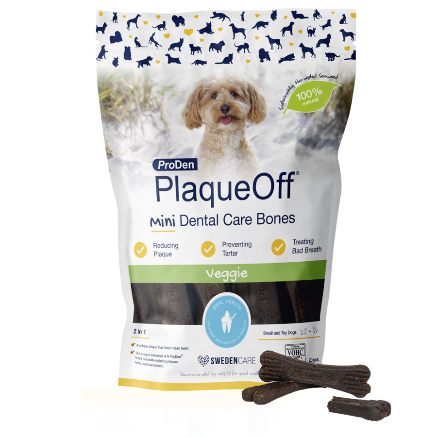 ProDen PlaqueOff Mini Dental Bones for Dogs Veg x20