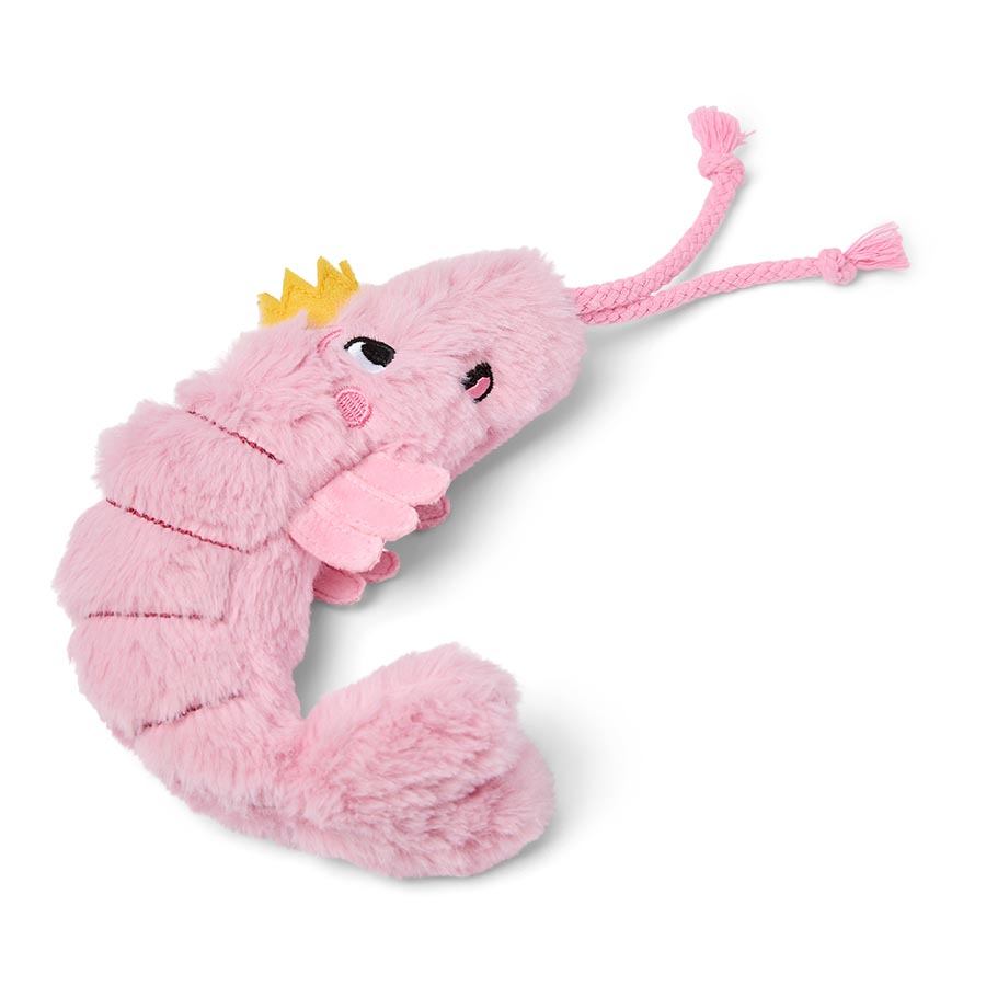 Pets at Home Christmas King Prawn Squeaky Plush Dog Toy