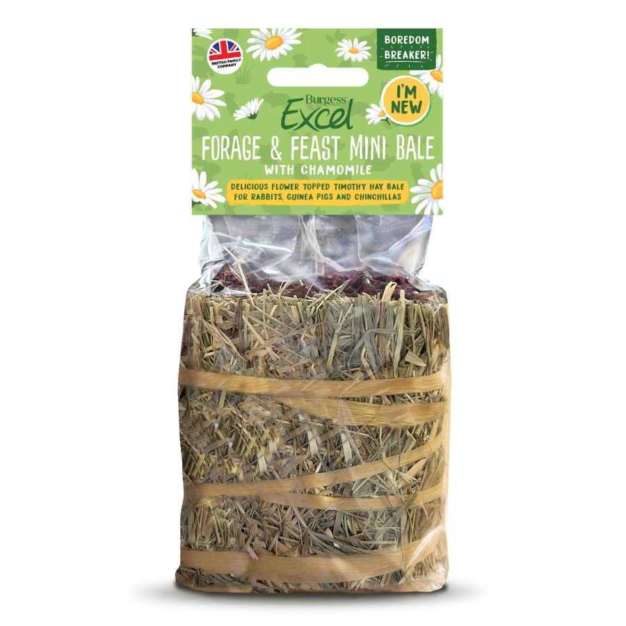 Burgess Excel Small Animal Treat Forage & Feast Mini Hay Bale Chamomile