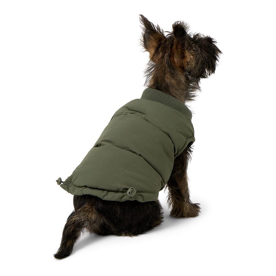 Pets At Home Quilted Padded Dog Gilet Khaki X Small