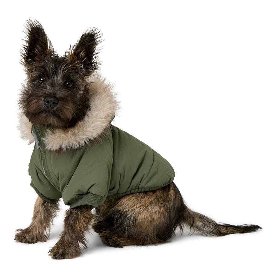 Pets At Home Hooded Parka Dog Jacket Khaki X Small