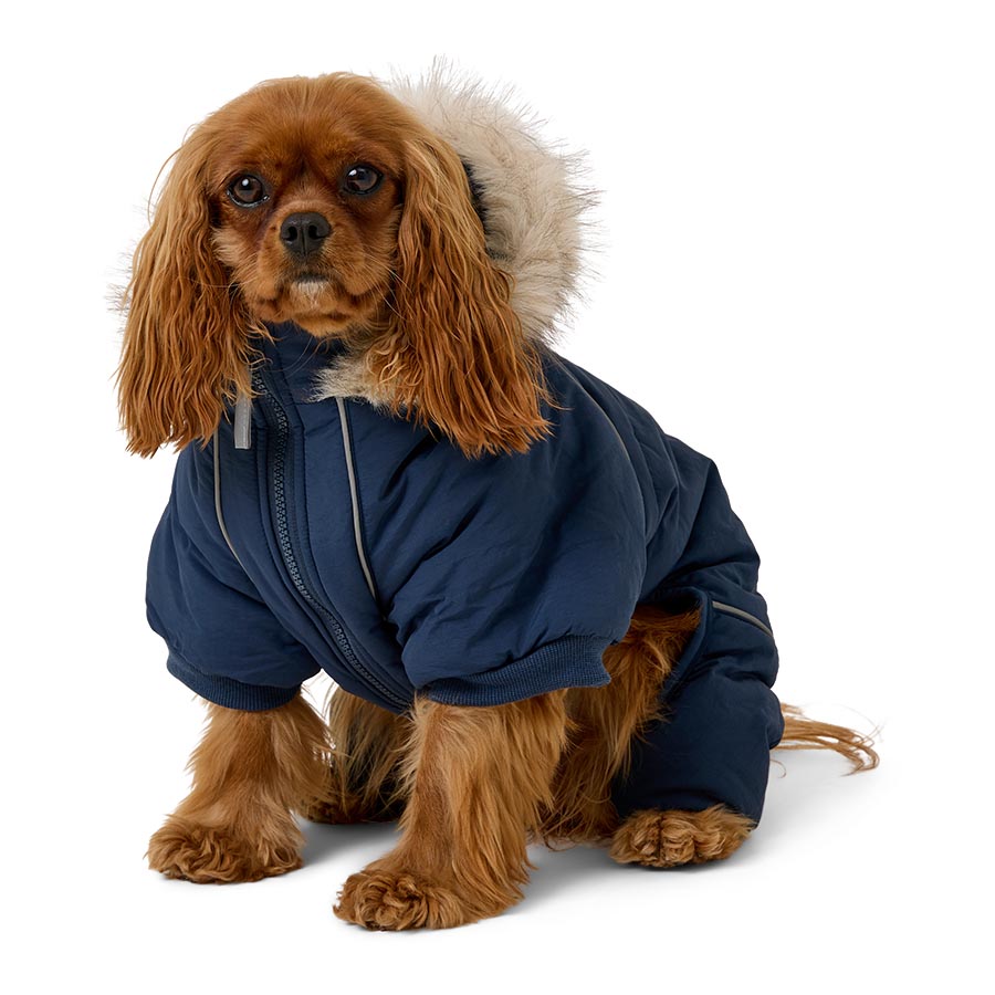 Pets at Home Hooded Puffer Dog Snowsuit Blue