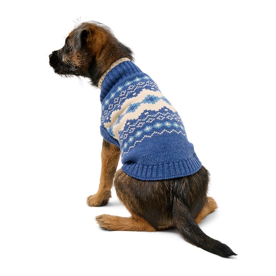 Pets At Home Fair Isle Dog Sweater Blue Xx Small