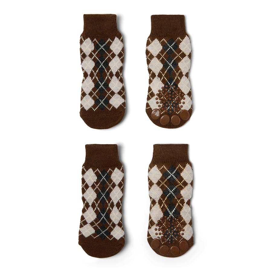Wainwright's Argyle Dog Socks Brown