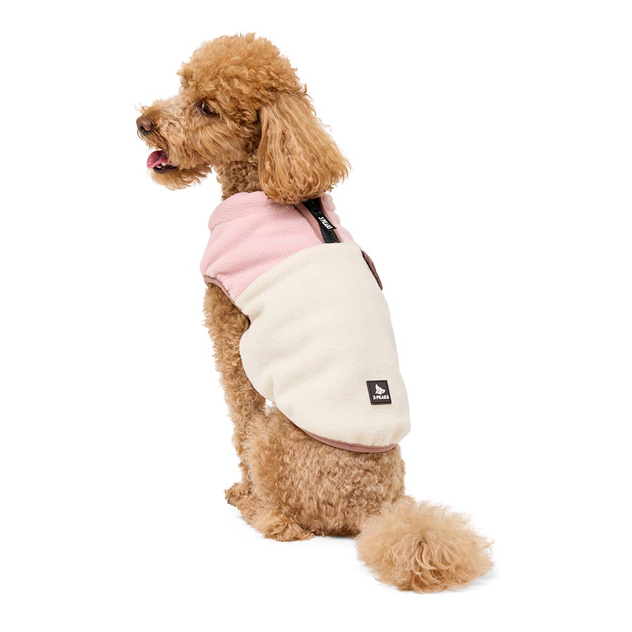3 Peaks Colour Block Fleece Dog Jacket Pink