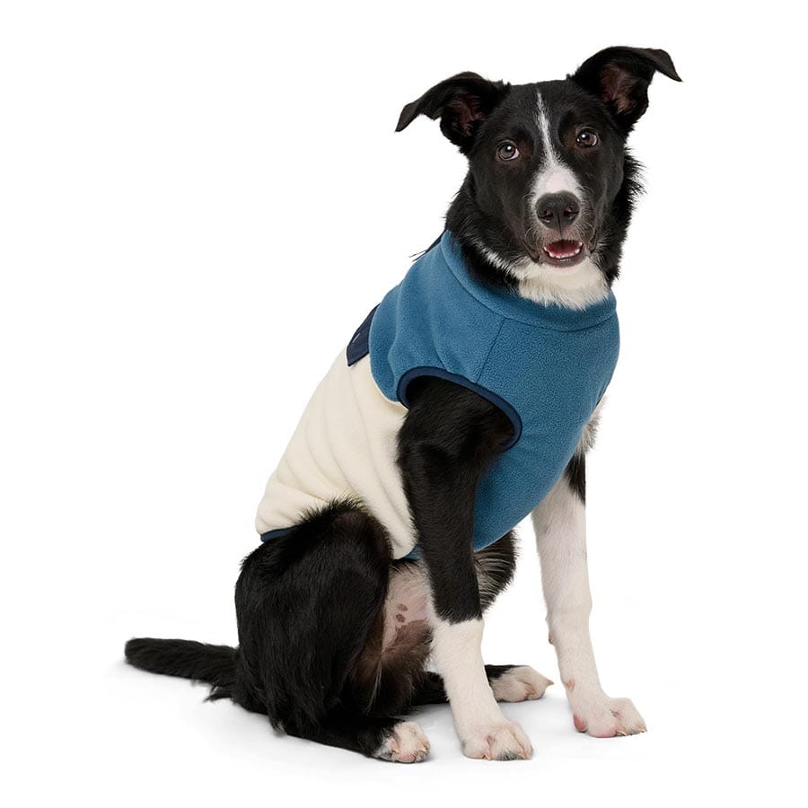 3 Peaks Colour Block Fleece Dog Jacket Navy Medium