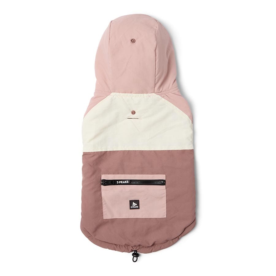 3 Peaks Colour Block Ripstop Water Resistant Hooded Dog Jacket Pink X Small