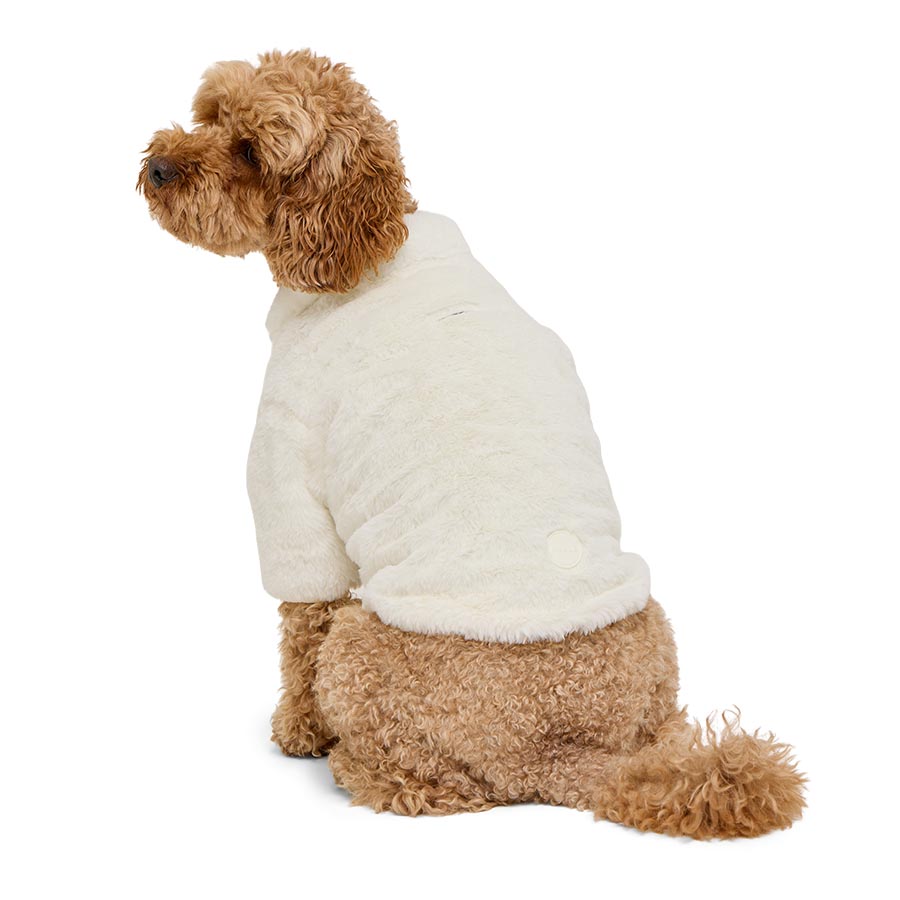 Noble Luxury Faux Fur Dog Jacket Vanilla