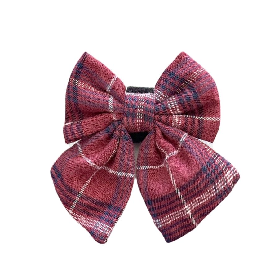 Cocopup Mulberry Plaid Sailor Bow Tie