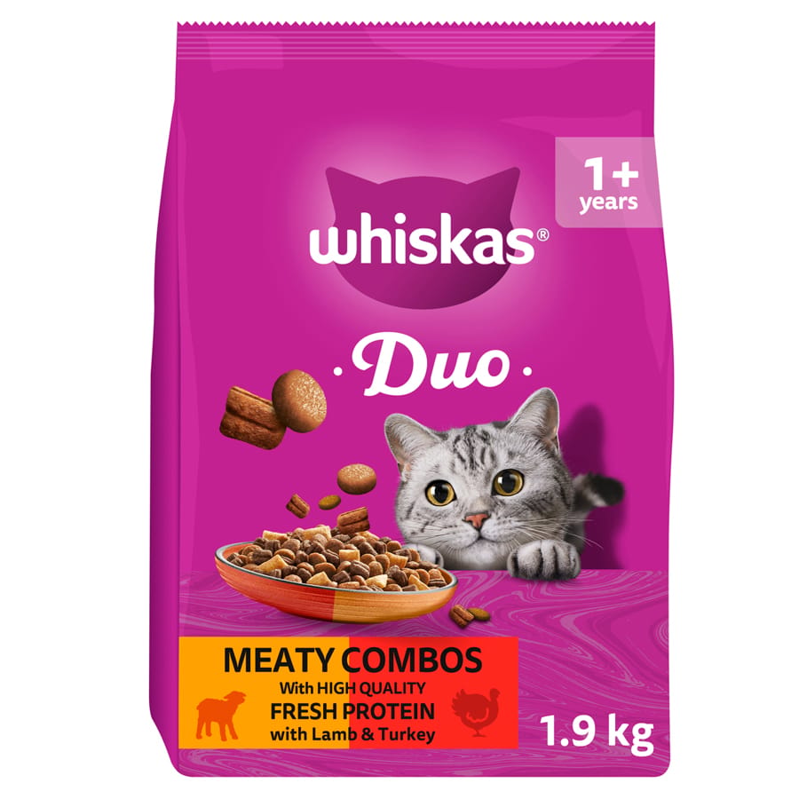 Whiskas 1+ Duo Meaty Combo Adult Dry Cat Food