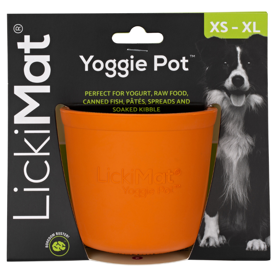 LickiMat Yoggie Pot Slow Feeder Orange