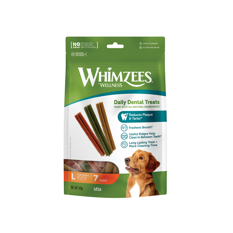 Whimzees by Wellness Daily Dental Stix Chews for Large Dogs 7 Pack