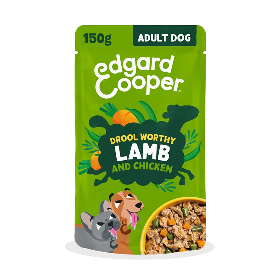 Edgard & Cooper Drool Worthy Dinners Fresh Lamb & Chicken Adult Dog Food Pouch 150g